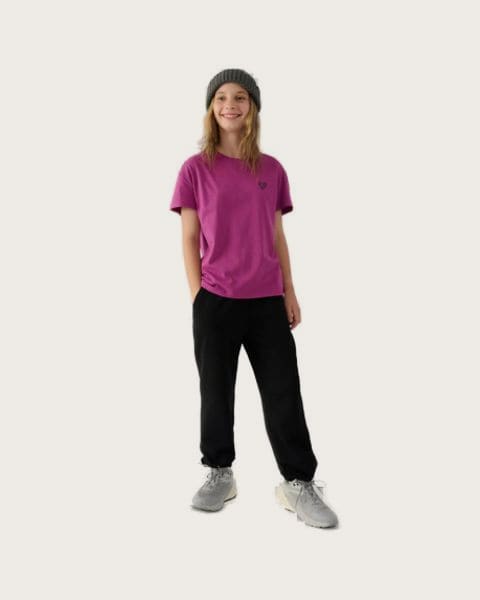 Dievčenské tepláky 4F JUNIOR TROUSERS-JWAW24TTROF754-20S-DEEP BLACK