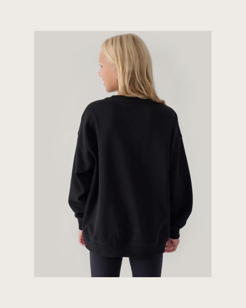 Dievčenská mikina 4F JUNIOR SWEATSHIRT-JWAW24TSWSF1214-20S-DEEP BLACK – fotka 3