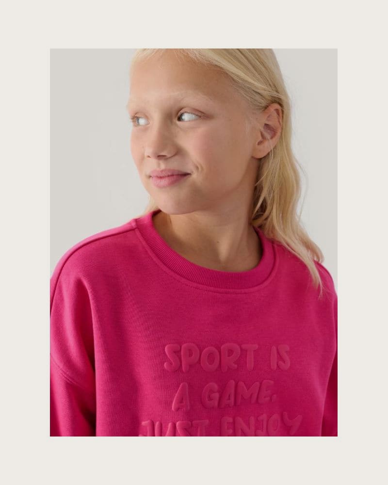 Dievčenská mikina 4F JUNIOR SWEATSHIRT-JWAW24TSWSF1214-55S-HOT PINK – fotka 2
