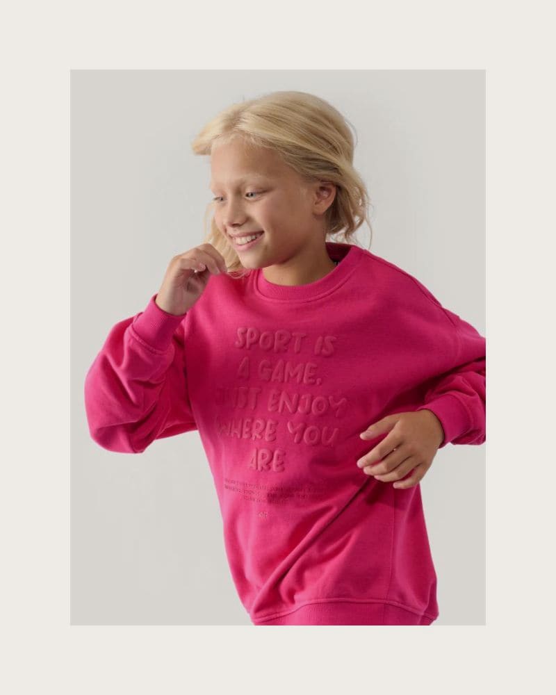 Dievčenská mikina 4F JUNIOR SWEATSHIRT-JWAW24TSWSF1214-55S-HOT PINK – fotka 3