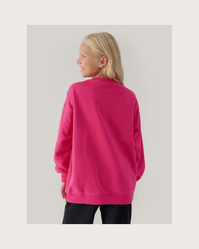 Dievčenská mikina 4F JUNIOR SWEATSHIRT-JWAW24TSWSF1214-55S-HOT PINK – fotka 4