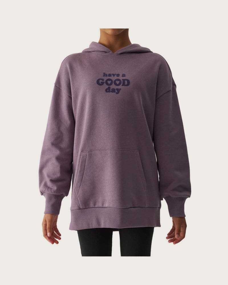 Dievčenská mikina s kapucňou 4F JUNIOR SWEATSHIRT-JWAW24TSWSF1218-51S-VIOLET – fotka 2