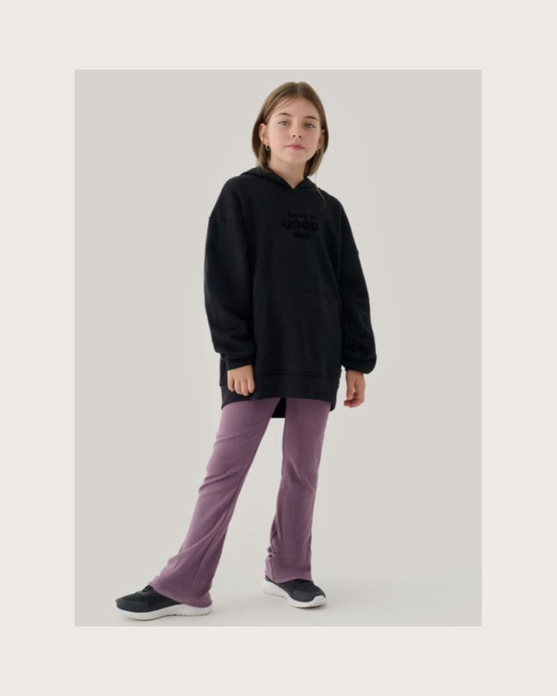 Dievčenská mikina s kapucňou 4F JUNIOR SWEATSHIRT-JWAW24TSWSF1218-20S-DEEP BLACK – fotka 3