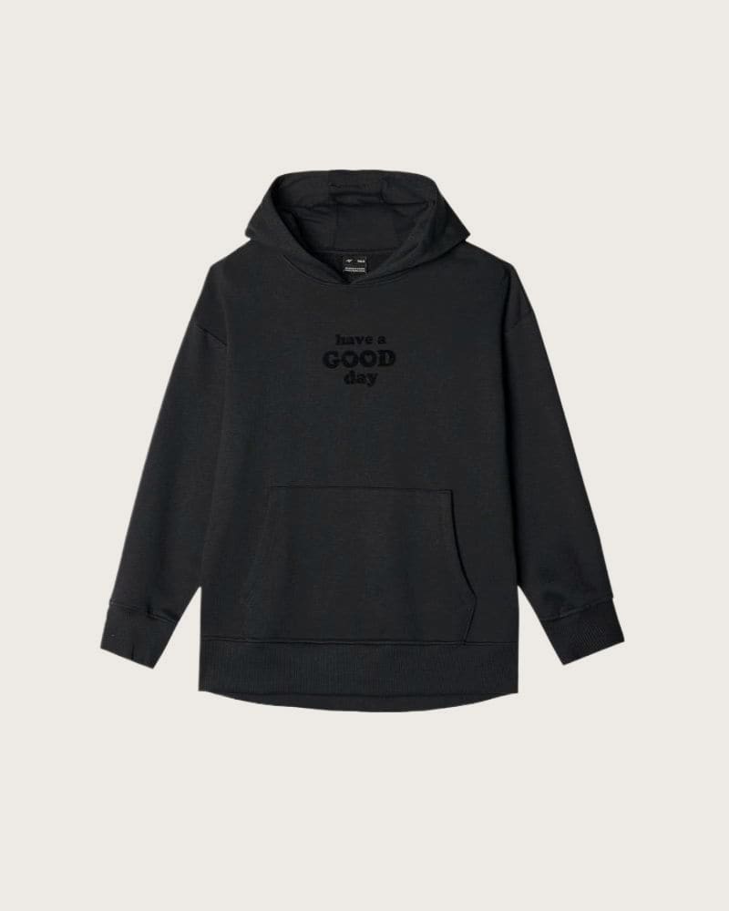Dievčenská mikina s kapucňou 4F JUNIOR SWEATSHIRT-JWAW24TSWSF1218-20S-DEEP BLACK – fotka 6