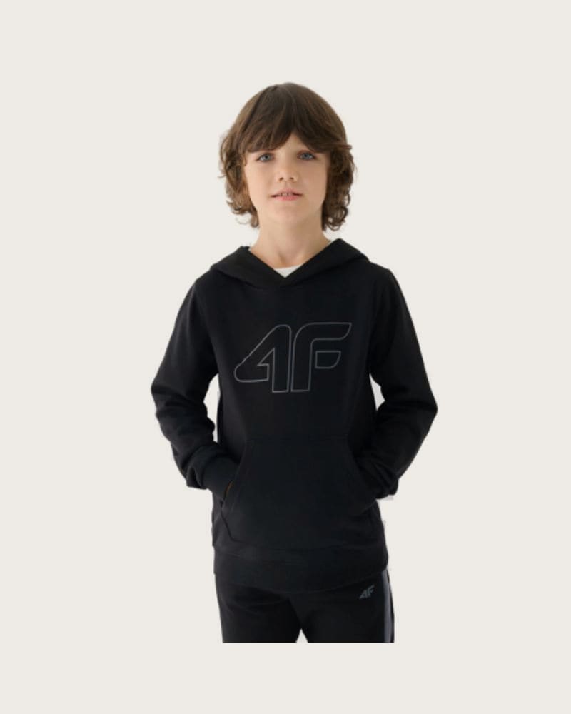 Chlapčenská mikina s kapucňou 4F JUNIOR SWEATSHIRT-JWMM00TSWSM1292-21S-BLACK