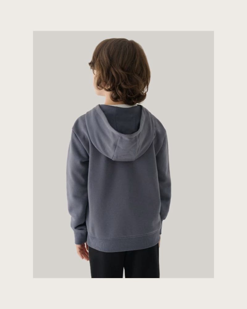 Chlapčenská mikina s kapucňou 4F JUNIOR SWEATSHIRT-JWAW24TSWSM1223-20S-DEEP BLACK – fotka 3
