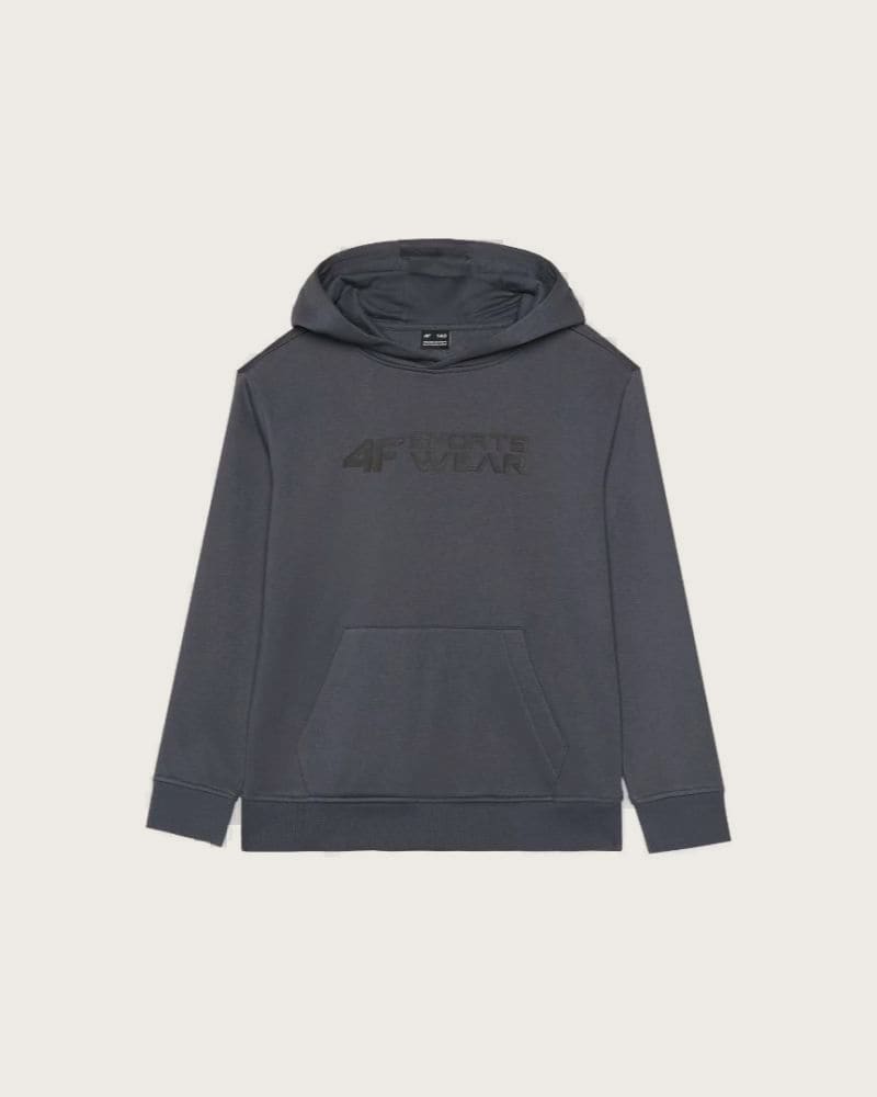 Chlapčenská mikina s kapucňou 4F JUNIOR SWEATSHIRT-JWAW24TSWSM1223-20S-DEEP BLACK – fotka 5