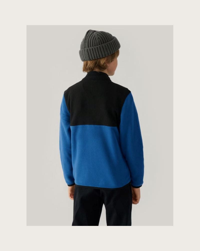 Chlapčenská flisová mikina so zipsom 4F JUNIOR FLEECE-JWAW24TFLEM212-32S-DENIM – fotka 3