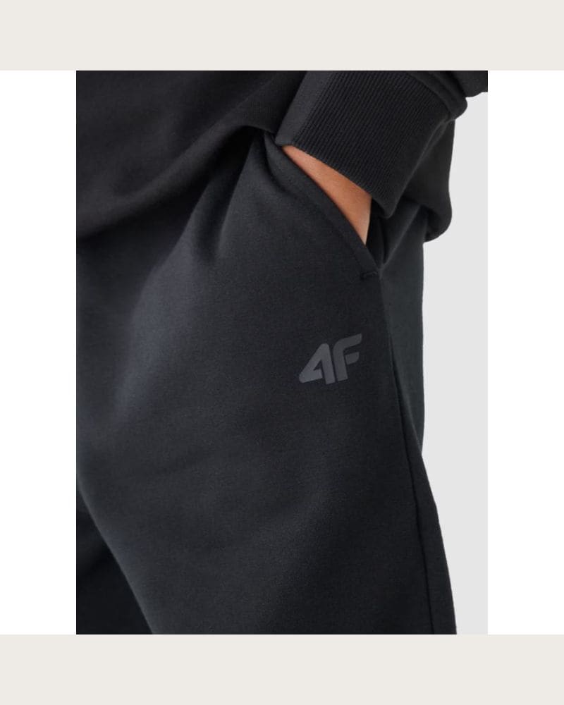 Chlapčenské zateplené tepláky 4F JUNIOR TROUSERS-JWAW24TTROM761-20S-DEEP BLACK – fotka 5