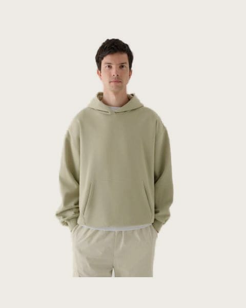 Pánska mikina s kapucňou 4F SWEATSHIRT-WAW24TSWSM1311-44S-OLIVE