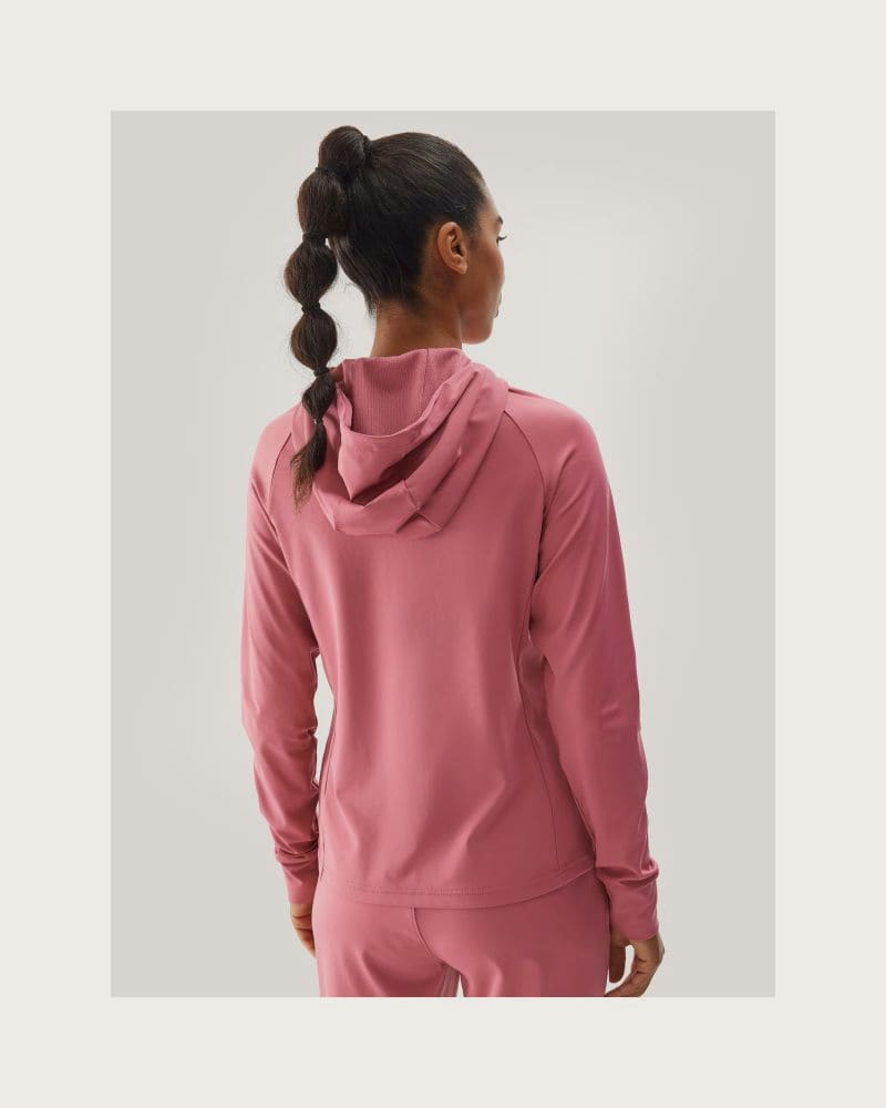 Dámska zateplená tréningová mikina so zipsom 4F SWEATSHIRT FNK-WAW24TFSWF406-53S-DARK PINK – fotka 4