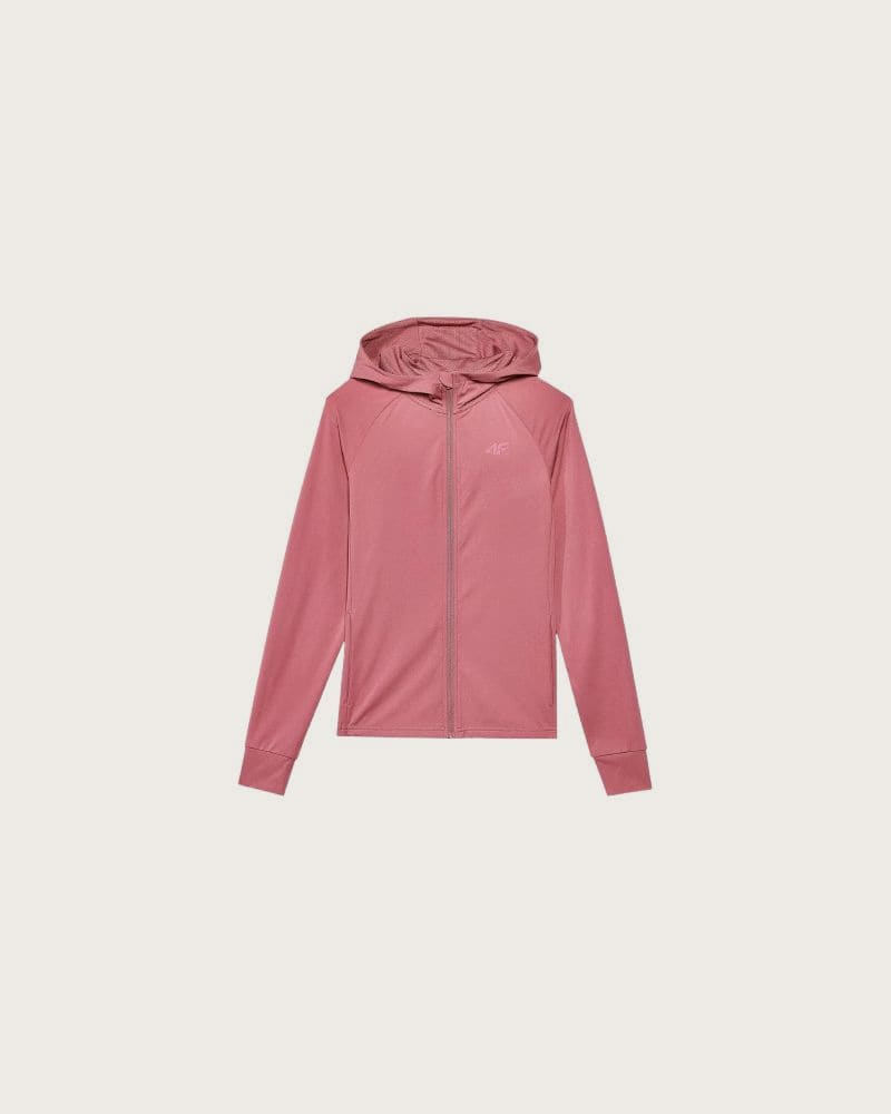 Dámska zateplená tréningová mikina so zipsom 4F SWEATSHIRT FNK-WAW24TFSWF406-53S-DARK PINK – fotka 7