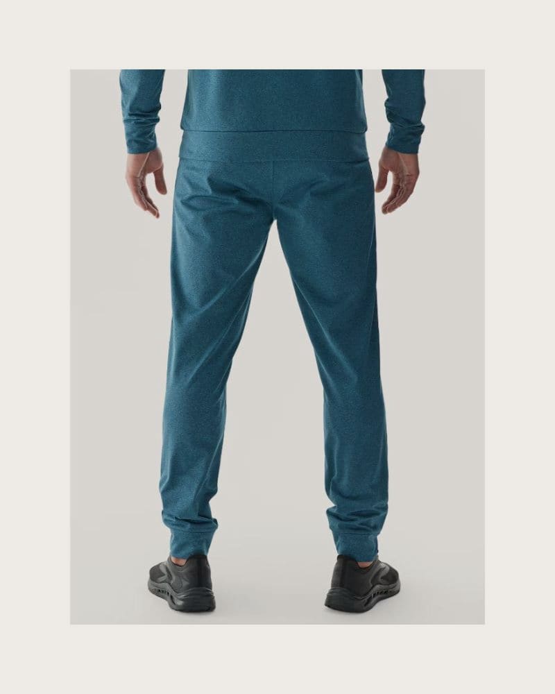 Pánske zateplené tepláky 4F TROUSERS FNK-WAW24TFTRM682-46M-TEAL MELANGE – fotka 2