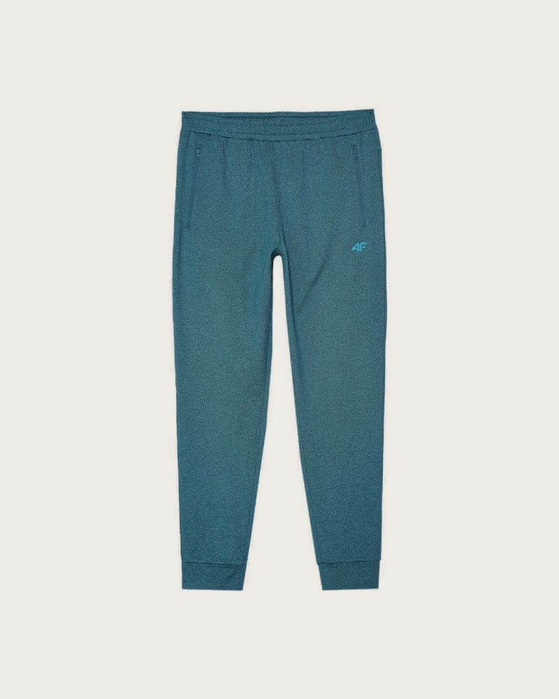 Pánske zateplené tepláky 4F TROUSERS FNK-WAW24TFTRM682-46M-TEAL MELANGE – fotka 4