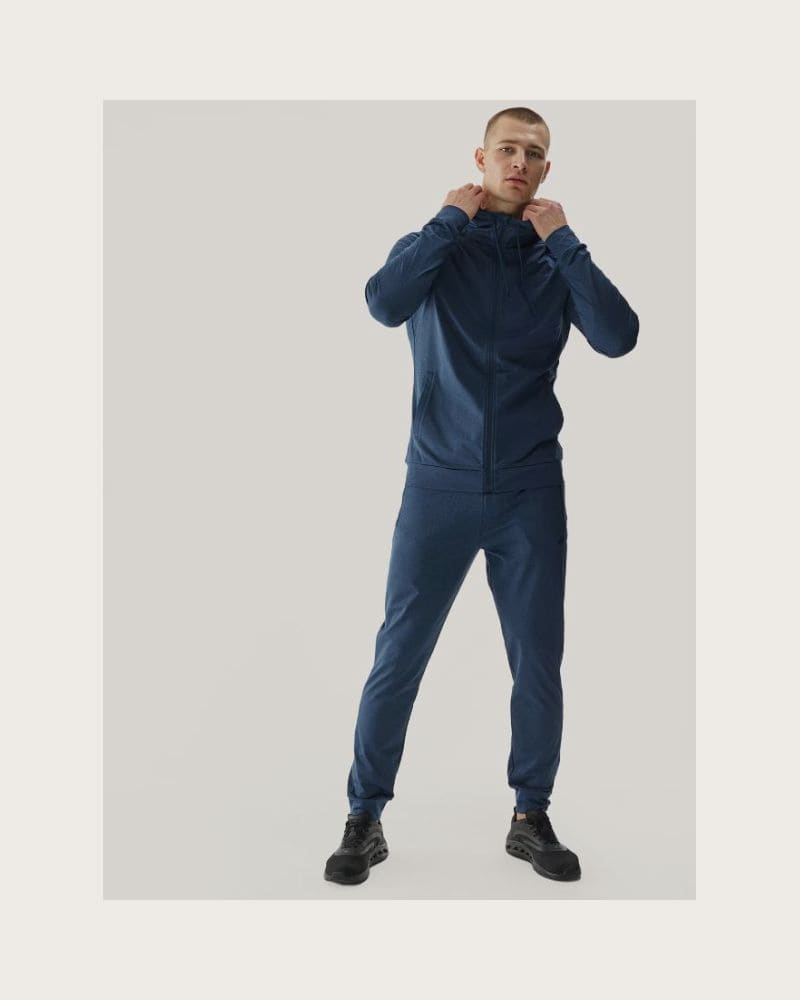 Pánske zateplené tepláky 4F TROUSERS FNK-WAW24TFTRM682-31M-NAVY MELANGE – fotka 3