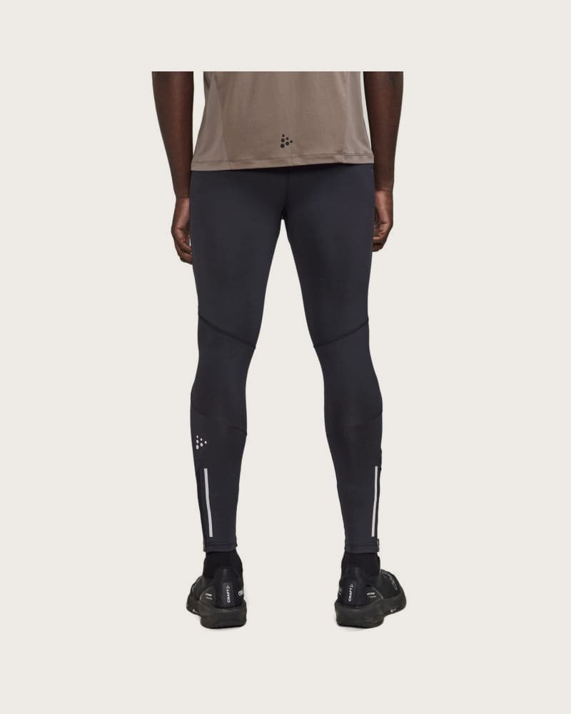 Pánske bežecké zateplené legíny CRAFT ADV ESSENCE ZIP TIGHTS 2 M-999000-Black – fotka 2