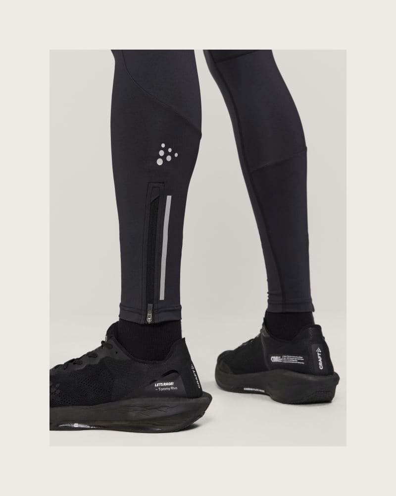 Pánske bežecké zateplené legíny CRAFT ADV ESSENCE ZIP TIGHTS 2 M-999000-Black – fotka 4