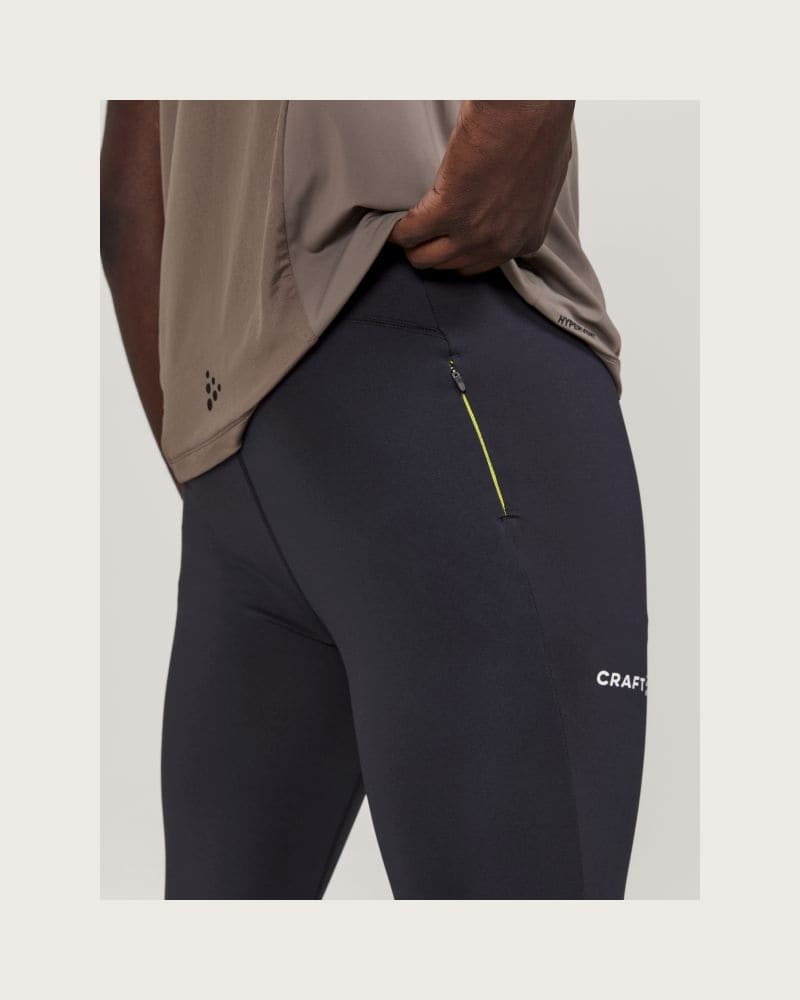 Pánske bežecké zateplené legíny CRAFT ADV ESSENCE ZIP TIGHTS 2 M-999000-Black – fotka 5