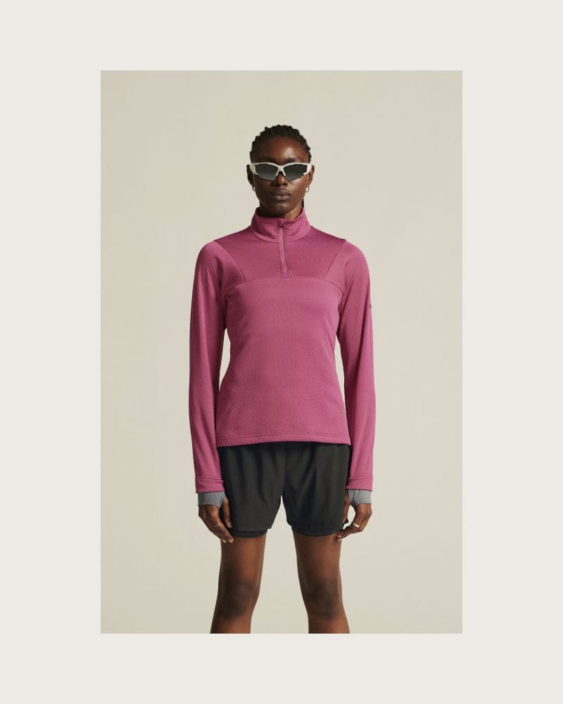 Dámska zateplená bežecká mikina s 1 2 zipsom CRAFT CORE GAIN THERMAL MIDLAYER W-744000-Rouge – fotka 2