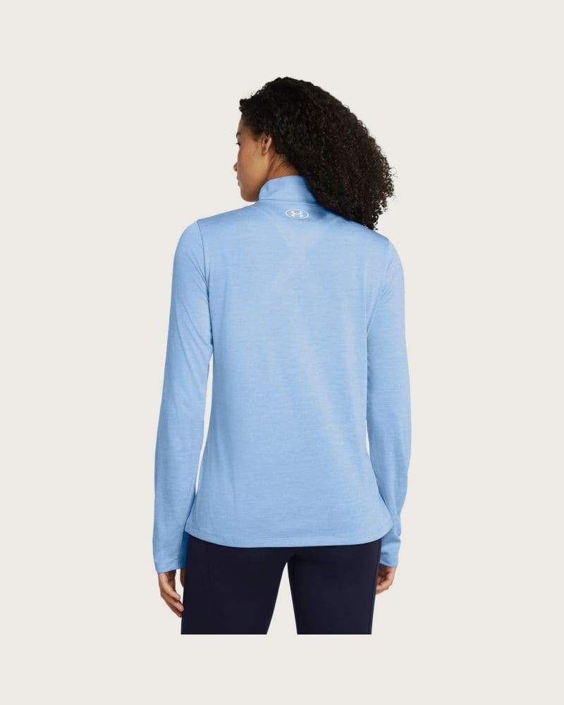 Dámska bežecká mikina s 1 2 zipsom UNDER ARMOUR Tech 1 2 Zip- Twist-BLU – fotka 2