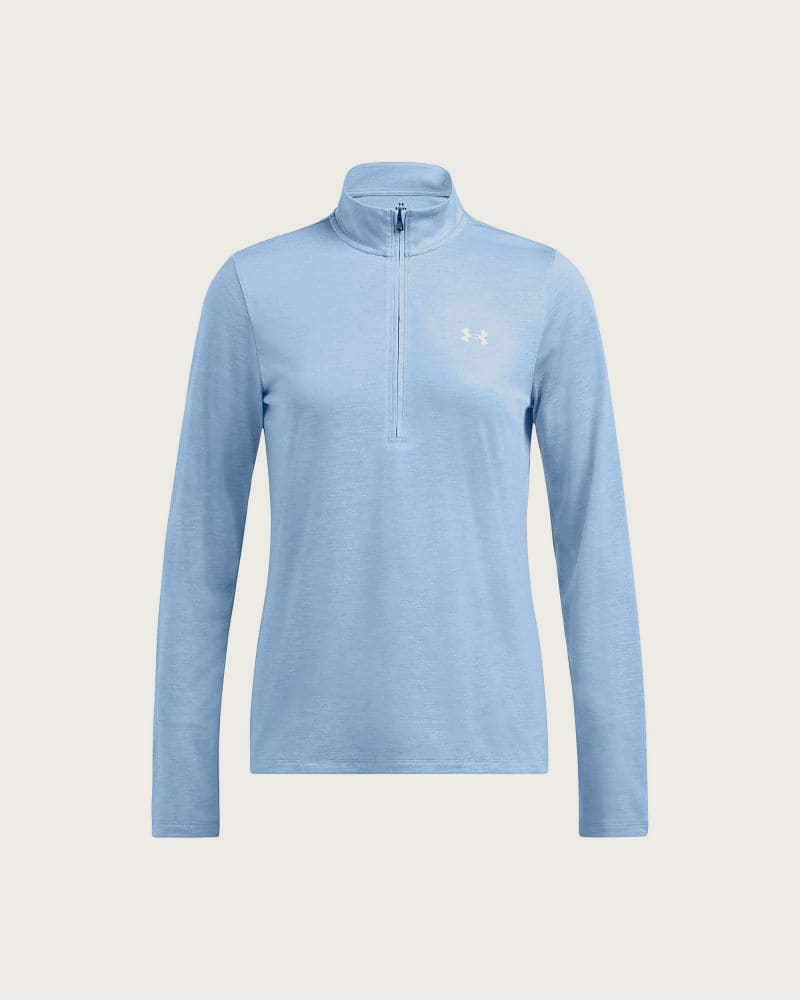 Dámska bežecká mikina s 1 2 zipsom UNDER ARMOUR Tech 1 2 Zip- Twist-BLU – fotka 3