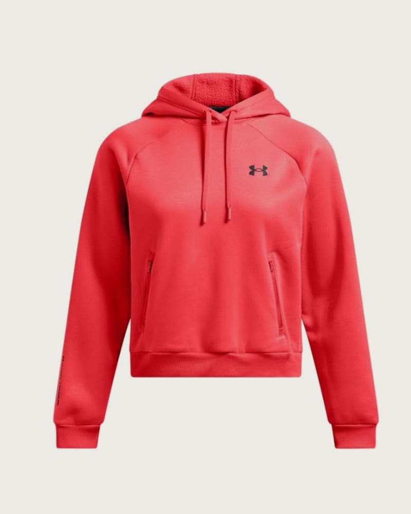 Dámska zateplená mikina s kapucňou UNDER ARMOUR UA Armour Flc Pro Hdy-RED – fotka 3