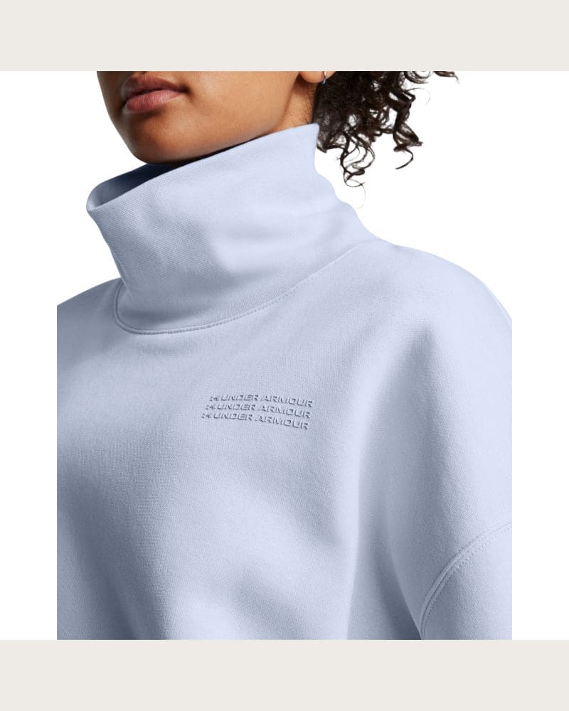 Dámska zateplená mikina UNDER ARMOUR UA Icon Fleece OS Mock Crew-BLU – fotka 2