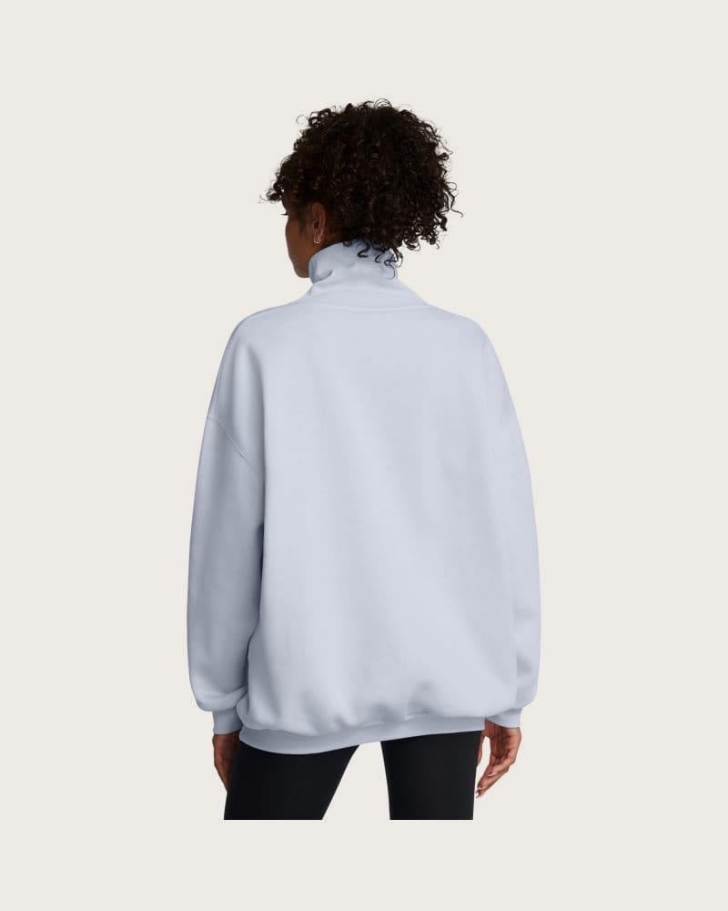 Dámska zateplená mikina UNDER ARMOUR UA Icon Fleece OS Mock Crew-BLU – fotka 4
