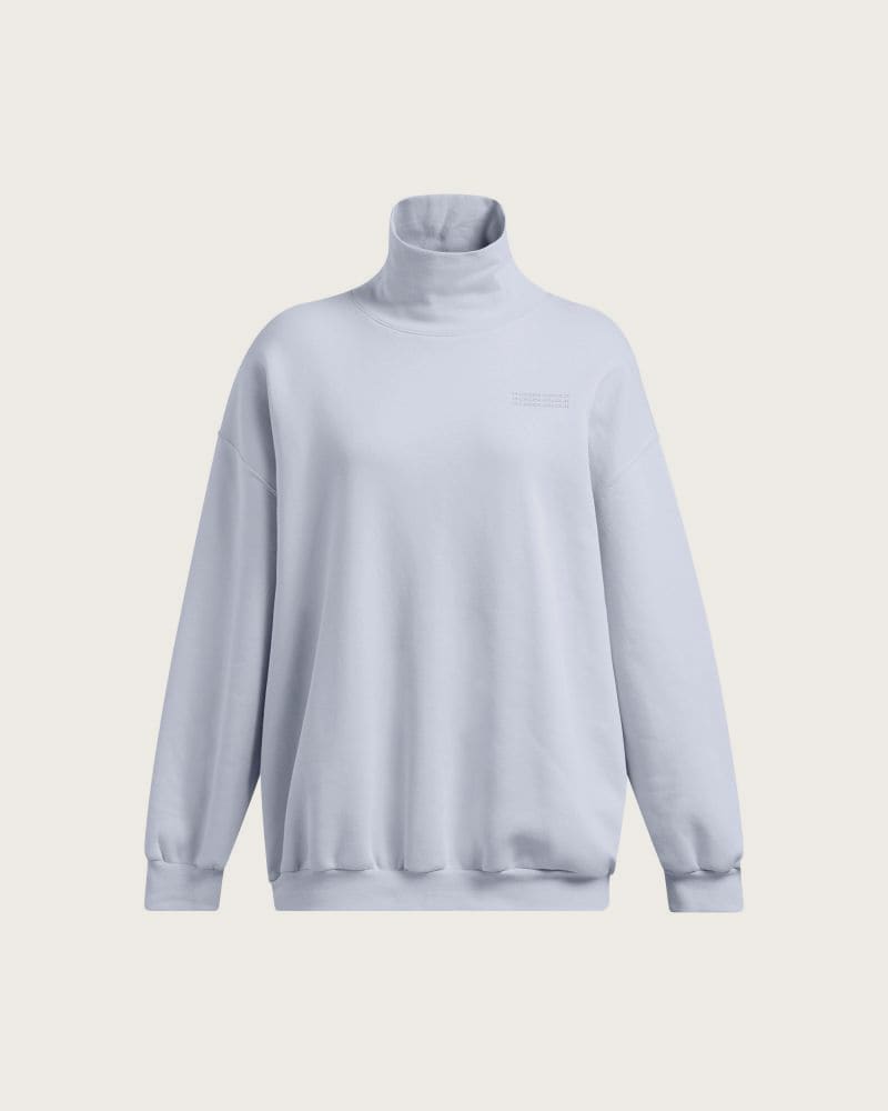 Dámska zateplená mikina UNDER ARMOUR UA Icon Fleece OS Mock Crew-BLU – fotka 5