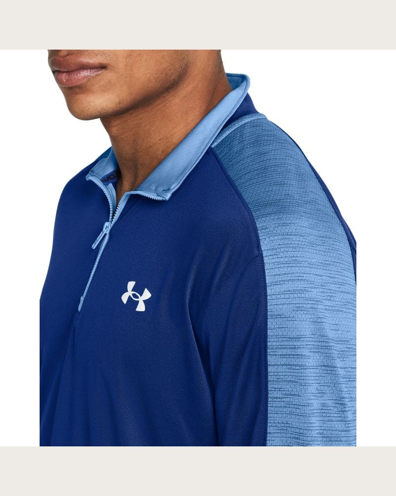 Pánska bežecká mikina s 1 2 zipsom UNDER ARMOUR UA Tech Utility 1 4 Zip-BLU – fotka 3
