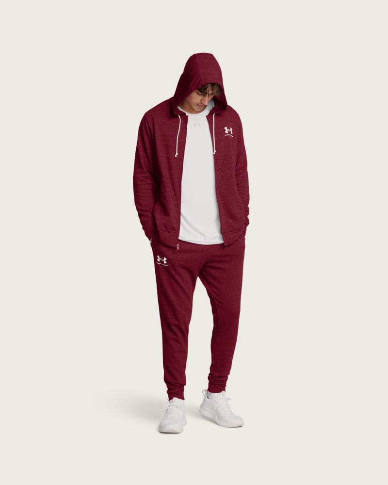 Pánske tepláky UNDER ARMOUR UA Rival Terry Jogger-RED – fotka 4