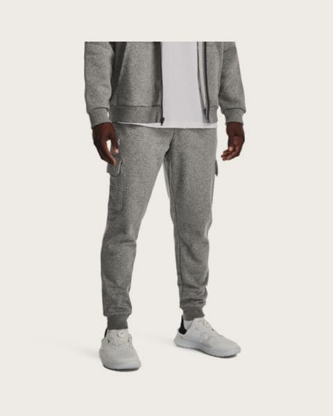 Pánske zateplené tepláky UNDER ARMOUR UA Rival Fleece Cargo Jogger-GRY
