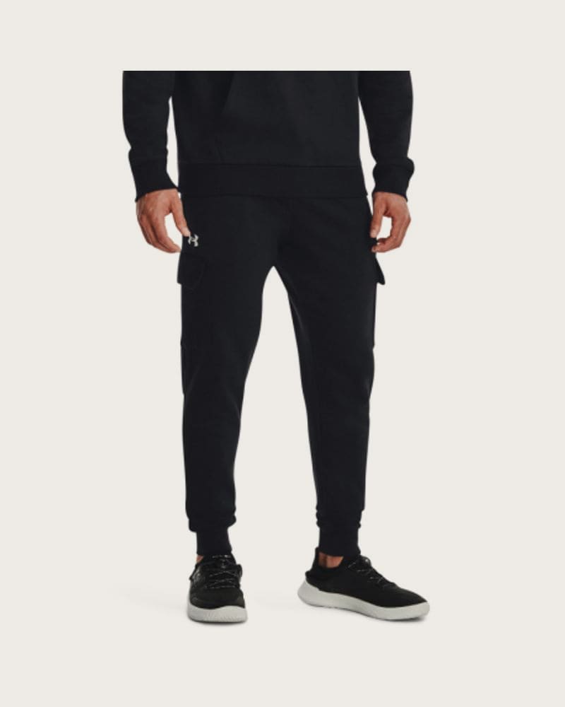 Pánske zateplené tepláky UNDER ARMOUR UA Rival Fleece Cargo Jogger-BLK