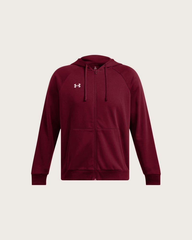 Pánska zateplená mikina so zipsom UNDER ARMOUR UA Rival Fleece FZ Hoodie-RED – fotka 4