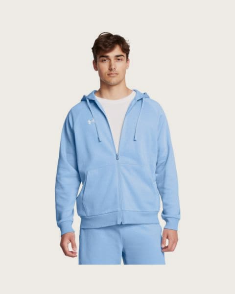 Pánska zateplená mikina so zipsom UNDER ARMOUR UA Rival Fleece FZ Hoodie-BLU