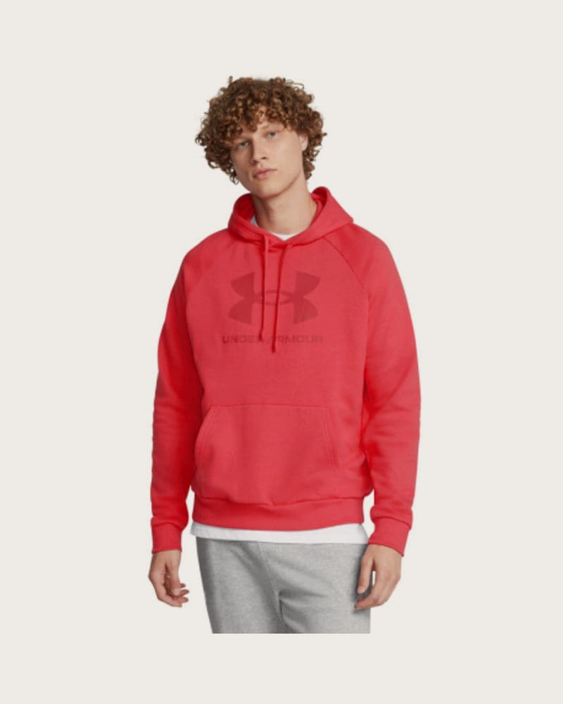 Pánska zateplená mikina s kapucňou UNDER ARMOUR UA Rival Fleece Logo HD-RED I
