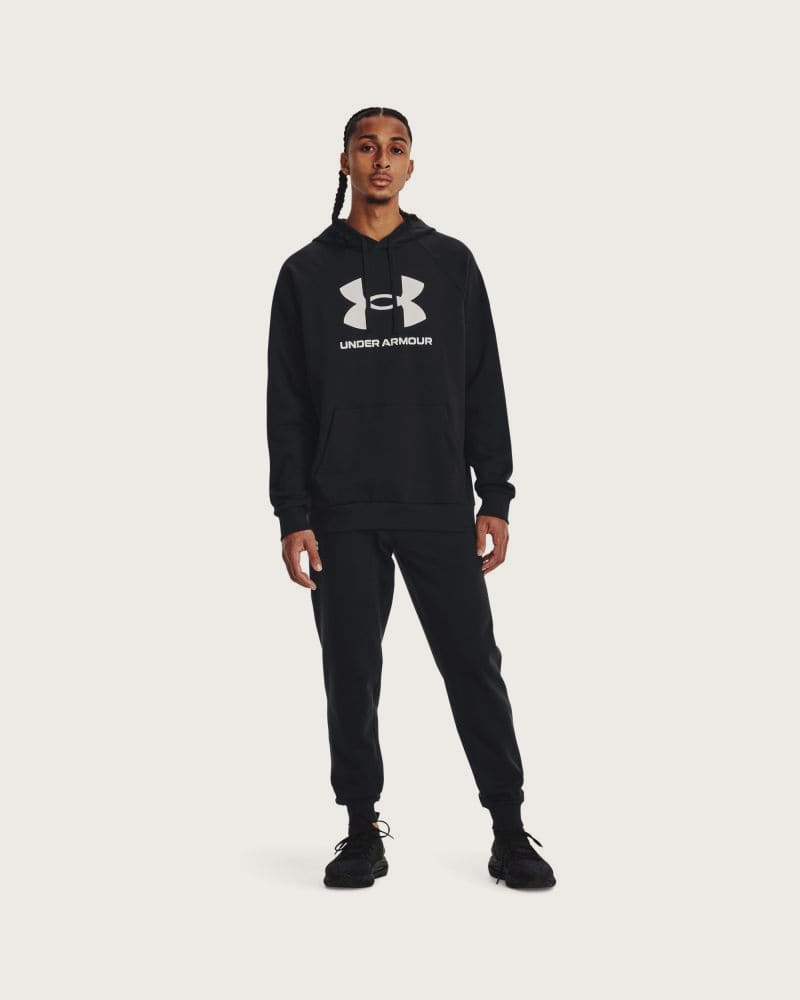 Pánska zateplená mikina s kapucňou UNDER ARMOUR UA Rival Fleece Logo HD-BLK – fotka 3