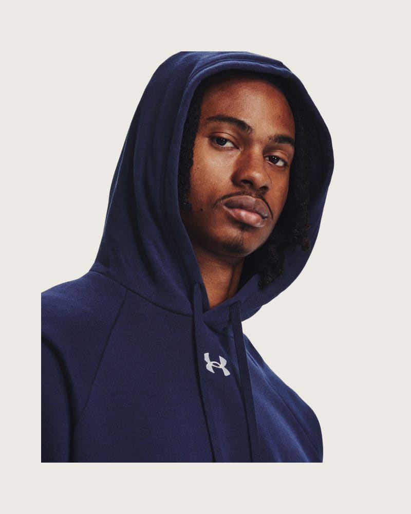 Pánska zateplená mikina s kapucňou UNDER ARMOUR UA Rival Fleece Hoodie-BLU I – fotka 4