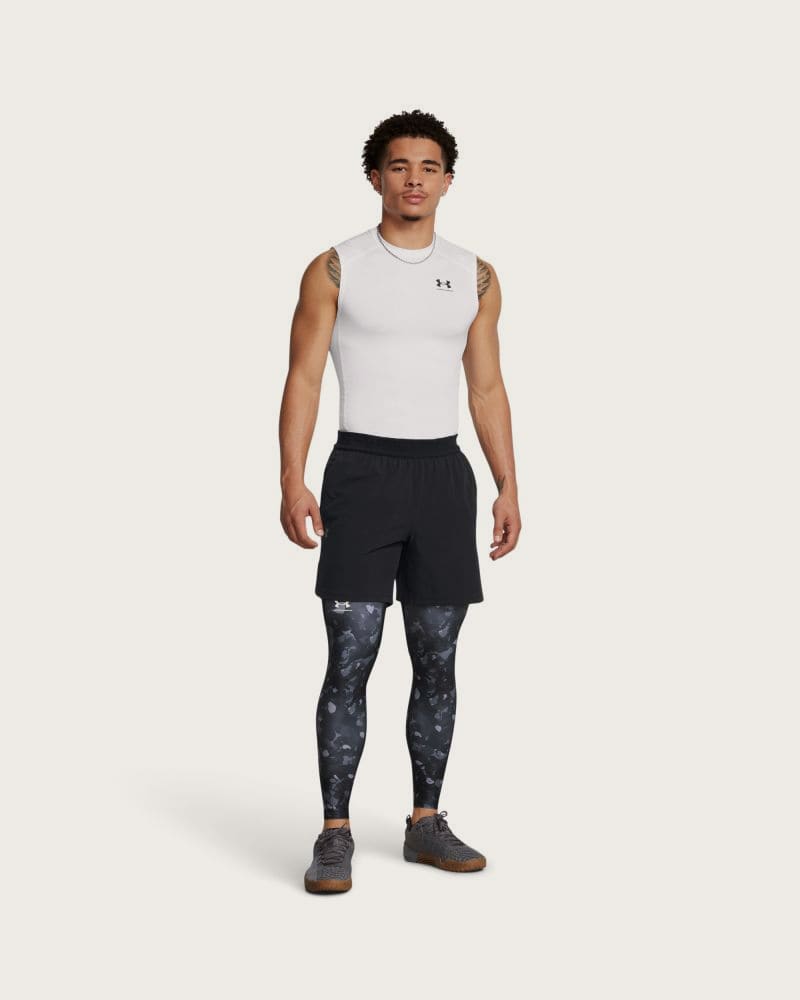 Pánske kompresné legíny UNDER ARMOUR UA HG Armour Prtd Lgs-BLK – fotka 3