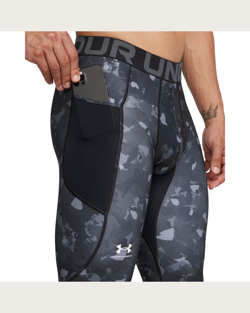 Pánske kompresné legíny UNDER ARMOUR UA HG Armour Prtd Lgs-BLK – fotka 4