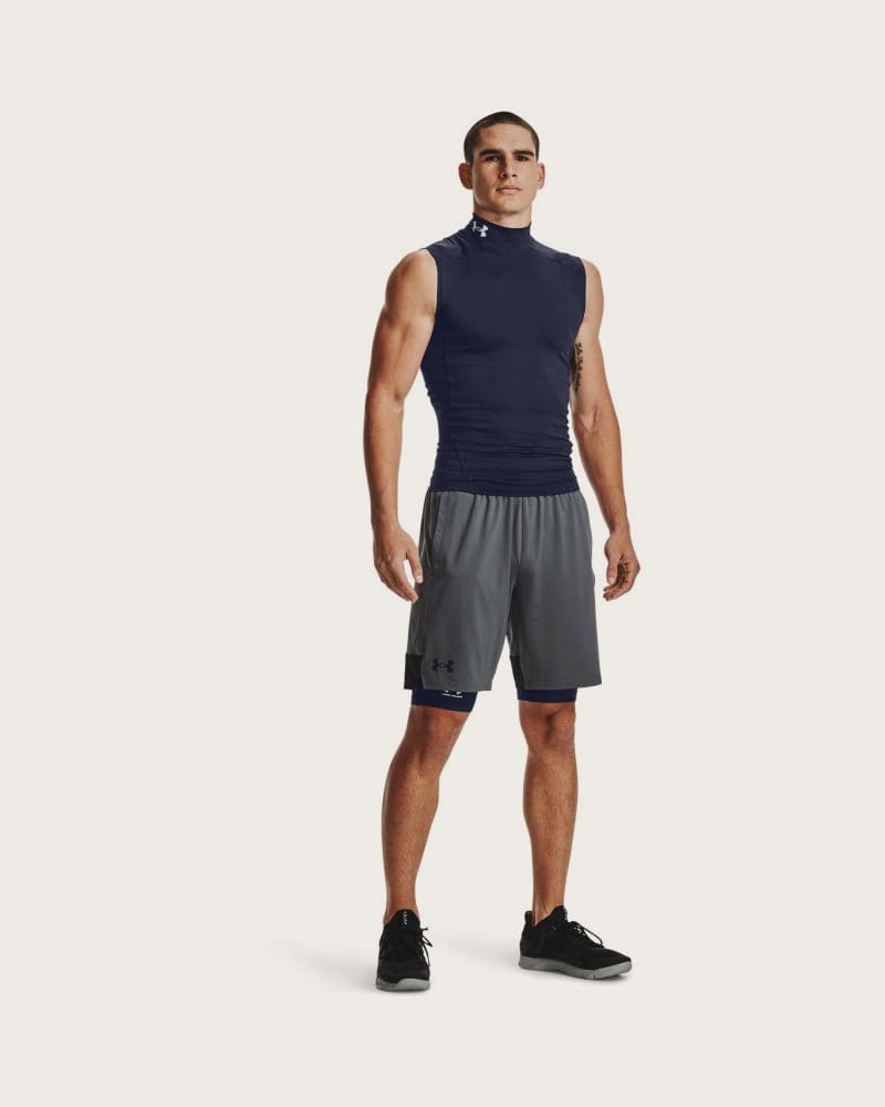 Pánske tréningové kraťasy UNDER ARMOUR UA HG Armour Lng Shorts-BLU – fotka 3