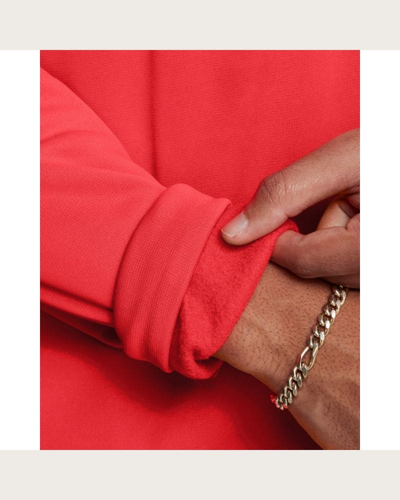Pánska zateplená tréningová mikina s 1 2 zipsom UNDER ARMOUR UA Armour Fleece 1 4 Zip-RED – fotka 3