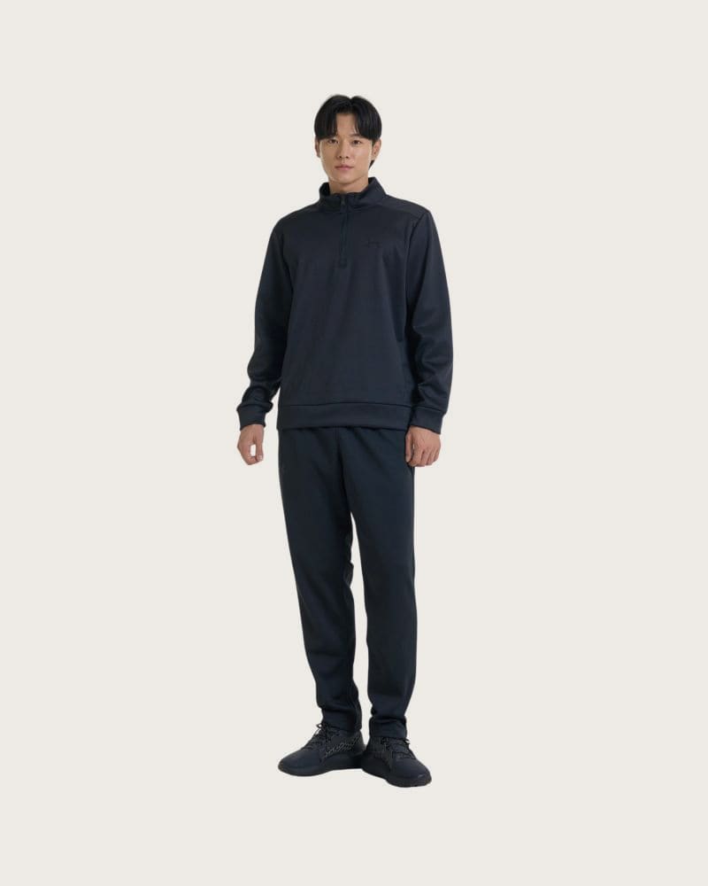 Pánska zateplená tréningová mikina s 1 2 zipsom UNDER ARMOUR UA Armour Fleece 1 4 Zip-BLK – fotka 5