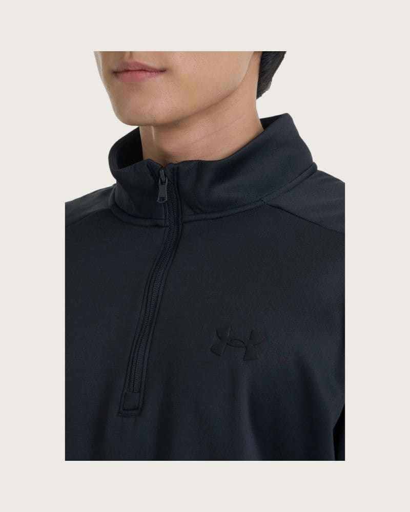 Pánska zateplená tréningová mikina s 1 2 zipsom UNDER ARMOUR UA Armour Fleece 1 4 Zip-BLK – fotka 7
