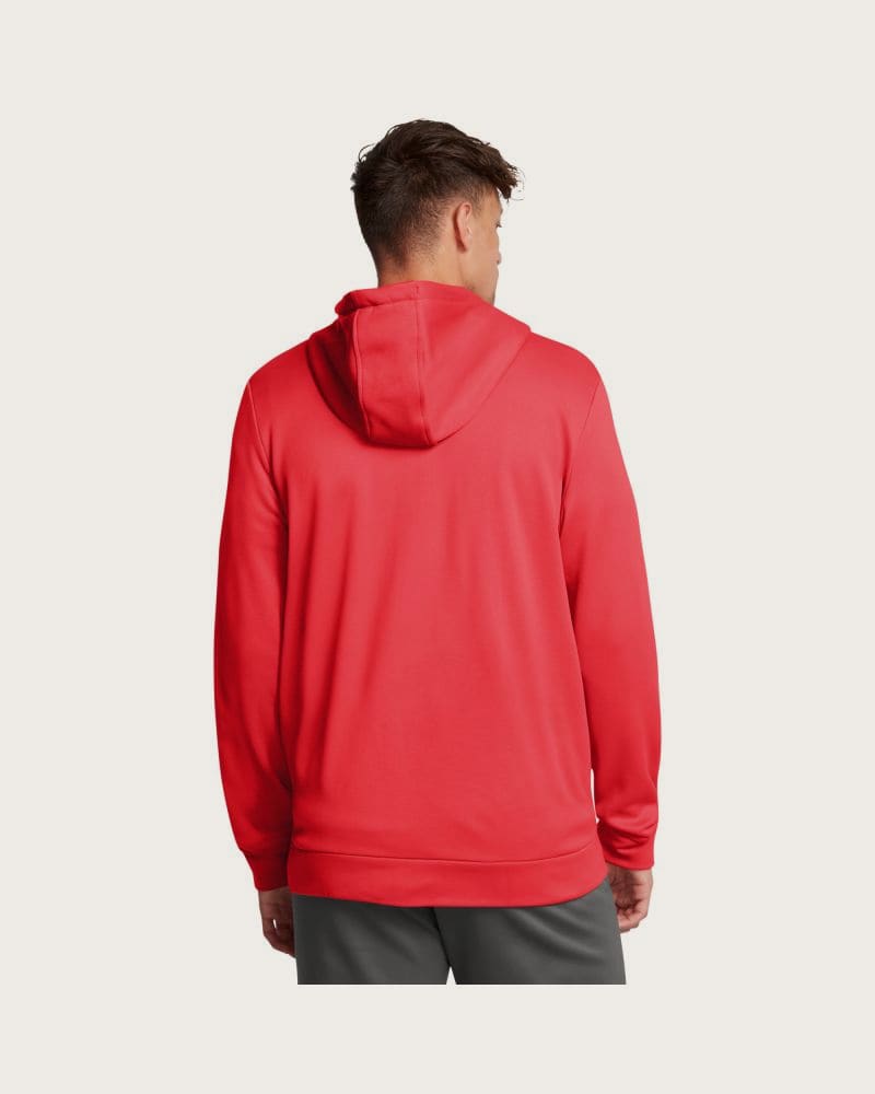 Pánska zateplená tréningová mikina so zipsom UNDER ARMOUR UA Armour Fleece FZ Hoodie-RED – fotka 2