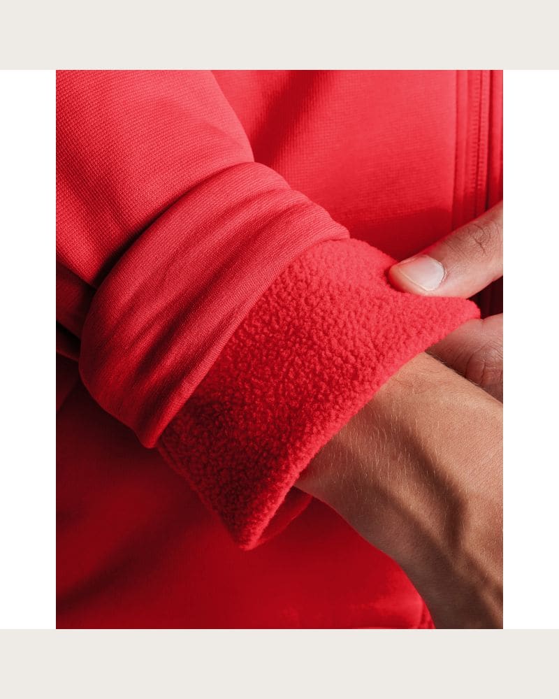 Pánska zateplená tréningová mikina so zipsom UNDER ARMOUR UA Armour Fleece FZ Hoodie-RED – fotka 3