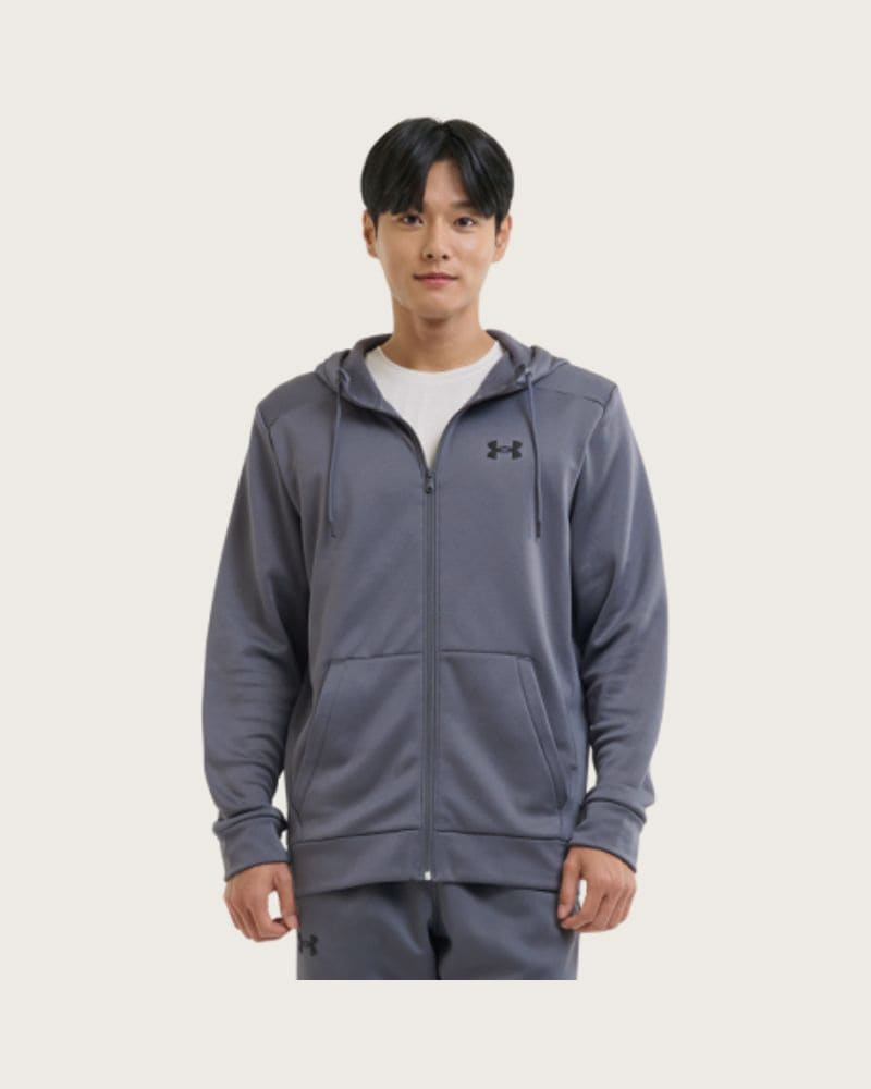 Pánska zateplená tréningová mikina so zipsom UNDER ARMOUR UA Armour Fleece FZ Hoodie-GRY