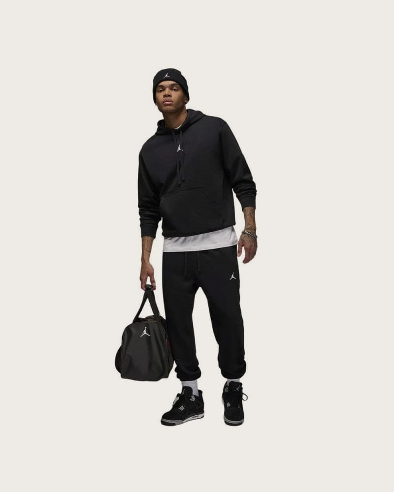 Pánske zateplené tepláky NIKE M J DF SPRT CSVR FLC PANT-010 BLACK WHITE – fotka 3