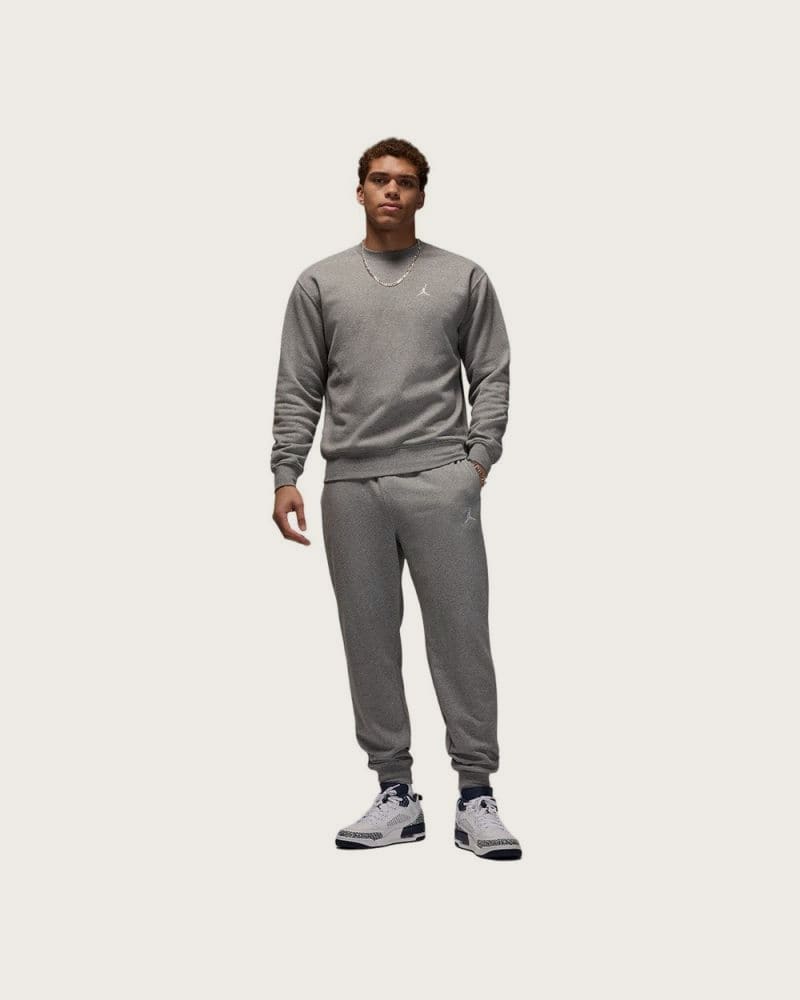 Pánska mikina NIKE M J BRKLN FLC CREW-091 CARBON HEATHER WHITE – fotka 4