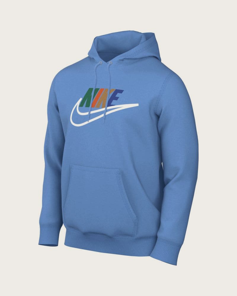 Pánska zateplená tréningová mikina s kapucňou NIKE M NK CLUB BB HDY FUTURA BLOCK-412 UNIVERSITY BLUE – fotka 7